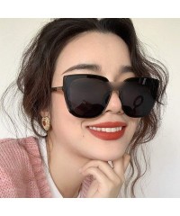 Oversized Cateye Designer Sunglasses Women 2019 Retro Square Glasses Women/Men Luxury Oculos De Sol - Yellow Gray - CA198552W...