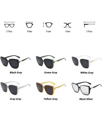 Oversized Cateye Designer Sunglasses Women 2019 Retro Square Glasses Women/Men Luxury Oculos De Sol - Yellow Gray - CA198552W...