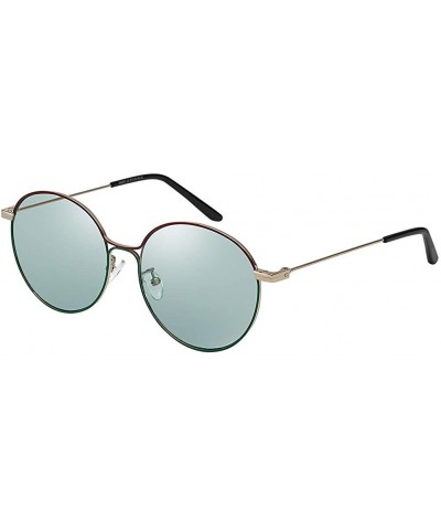 Round Round Retro Vintage Circle Sunglasses for Women Colored Metal Frame Glasses - Black - CE18QZG7XL9 $20.69