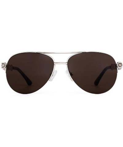 Aviator Women's Lightweight Oversized Aviator sunglasses - Mirrored Polarized Lens Men/Women - Brown - CF18SZ8S2Y5 $45.13