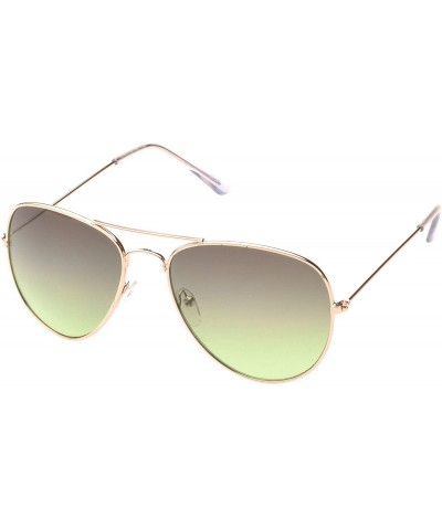 Aviator 'Bartonville' Double Bridge Aviator Fashion Sunglasses - Olive - CG11PMFKSON $19.38