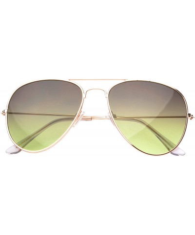 Aviator 'Bartonville' Double Bridge Aviator Fashion Sunglasses - Olive - CG11PMFKSON $8.23