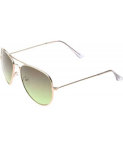 Aviator 'Bartonville' Double Bridge Aviator Fashion Sunglasses - Olive - CG11PMFKSON $8.23