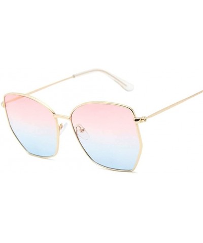 Square Cat Eye Sunglasses Women Classic Flat Lens Clear Sun Glasses Female Male Retro Small Metal Frame Square - CE198XY48NZ ...