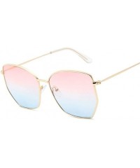 Square Cat Eye Sunglasses Women Classic Flat Lens Clear Sun Glasses Female Male Retro Small Metal Frame Square - CE198XY48NZ ...