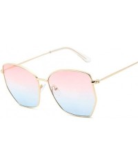 Square Cat Eye Sunglasses Women Classic Flat Lens Clear Sun Glasses Female Male Retro Small Metal Frame Square - CE198XY48NZ ...