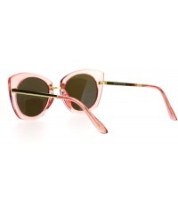 Butterfly Womens Mirrored Metal Bridge Flat Lens Thick Plastic Butterfly Sunglasses - Pink Blue - CS12EPTIOUL $10.27