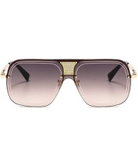 Oversized 2019 New Oversize Metal Square Sunglasses Women Fashion Men Pilot Sun Glasses Retro Outdoor Driving Glasses - CN193...