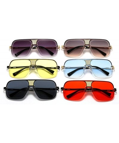 Oversized 2019 New Oversize Metal Square Sunglasses Women Fashion Men Pilot Sun Glasses Retro Outdoor Driving Glasses - CN193...