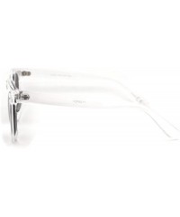 Round Retro Round Horn Rim Thick Plastic Fashion Sunglasses - Clear Silver Mirror - CX18USQE42C $12.90