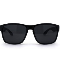 Sport Kush Mens Rectangular Gangster All Black Sport Horn Rim Sunglasses - Grey Logo - CT1987I5R6M $9.16