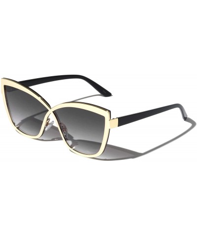 Cat Eye Infinity Frame Sharp Cat Eye Sunglasses - Smoke Gold - CV1972KG6G4 $15.22