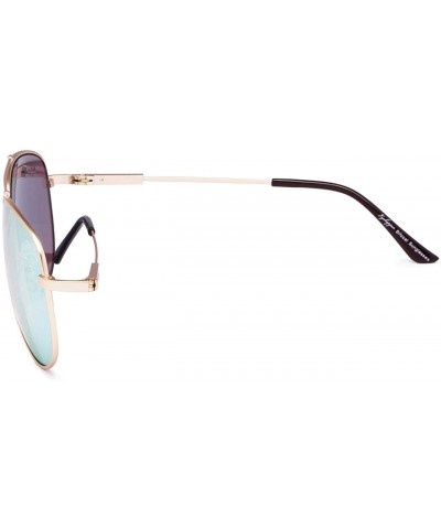 Rectangular Bifocal Sunglasses - Polit Style Reading Sunglass with Memory Bridge and Arm - Gold Frame Gold Mirror - CV18EG6N8...