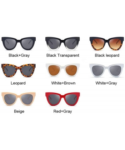 Square Black Frame Vintage Square Cat Eye Sunglasses Women Gradient Big Size Oversized Sun Glasses Female UV400 - Beige - C41...