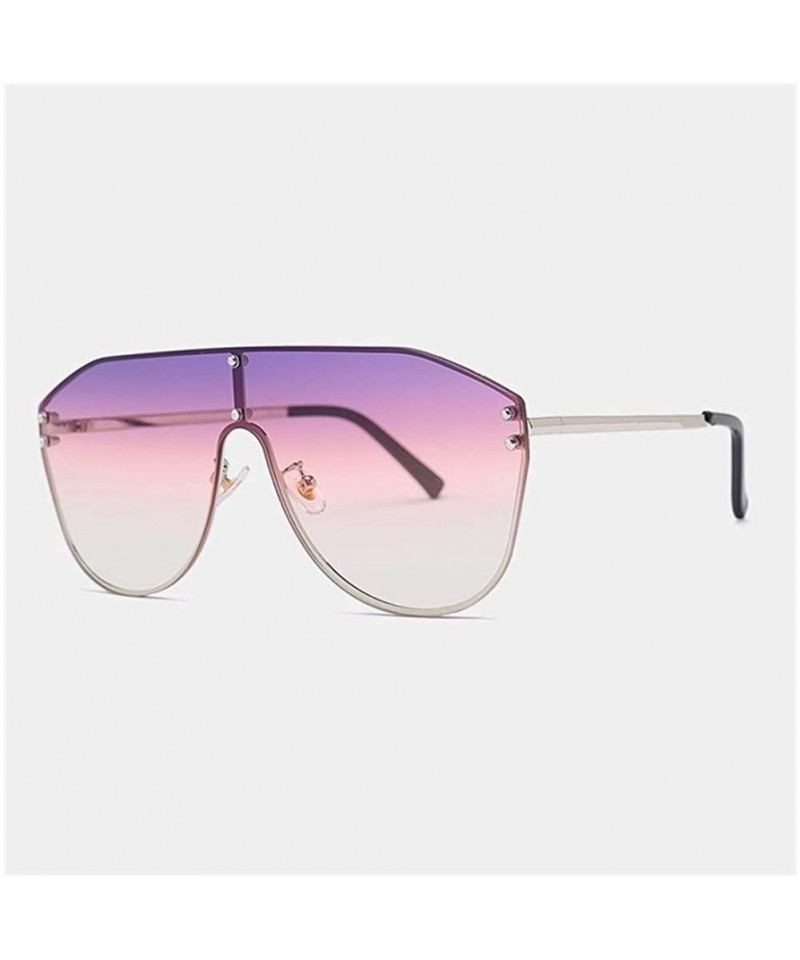 Oversized Oversized Rivet Sunglasses for Women Shades Goggles Personality Eyeglasses - C6 Silver Purple - CB19844E3MI $14.18