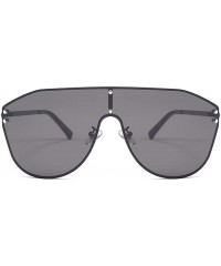 Oversized Oversized Rivet Sunglasses for Women Shades Goggles Personality Eyeglasses - C6 Silver Purple - CB19844E3MI $14.18