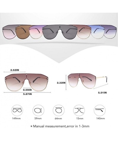 Oversized Oversized Rivet Sunglasses for Women Shades Goggles Personality Eyeglasses - C6 Silver Purple - CB19844E3MI $14.18