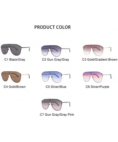 Oversized Oversized Rivet Sunglasses for Women Shades Goggles Personality Eyeglasses - C6 Silver Purple - CB19844E3MI $14.18