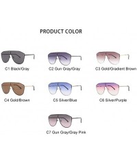 Oversized Oversized Rivet Sunglasses for Women Shades Goggles Personality Eyeglasses - C6 Silver Purple - CB19844E3MI $14.18