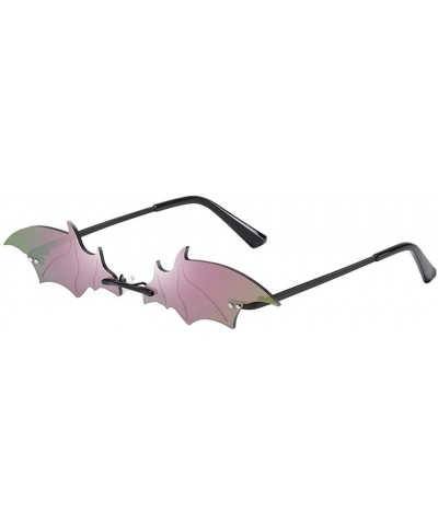 Sport Unisex Retro Funny Bat Shape Sunglasses Eyewear Shades Vintage Women Men Irregular Glasses(A) - A - CY198DUWNDG $12.29