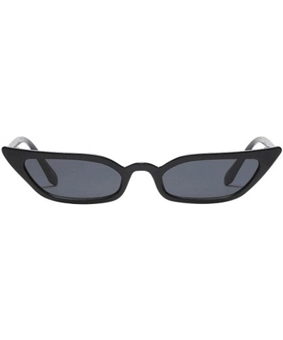 Square Fashion Sunglasses for Women Vintage Cat Eye Shades Sun Glasses UV 400 Lens Protection Goggles (Black) - Black - CK190...