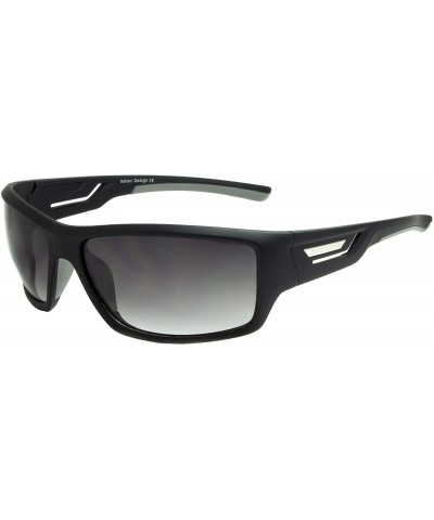 Sport 7014 Sport Wrap Sunglasses - UV Protection - Black/Grey - C218O7XRCWG $61.25