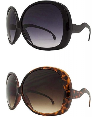 Square Big Huge Oversized Vintage"Jackie O" Style Sunglasses Retro Women Celebrity Fashion - CQ18HU9RA9S $15.34