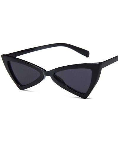 Oversized Women Retro Classic Cute Sexy Cat Eye Sunglasses Men Vintage Butterfly Yellow Luxury Mirror Small-frame - 4 - C6198...