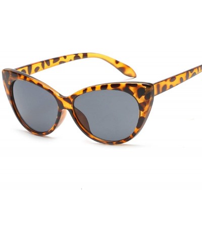 Semi-rimless New Small Classic Women Sunglasses Female Vintage Luxury Plastic Cat Eye Sun Glasses UV400 Fashion - Red Gray - ...