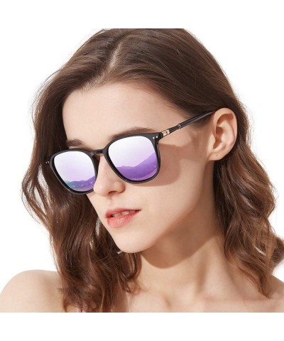Square Mirrored Polarized Sunglasses for Women Fashion Eyewear for Driving Outdoor 100% UV Protection - CP190EA0DCY $15.25