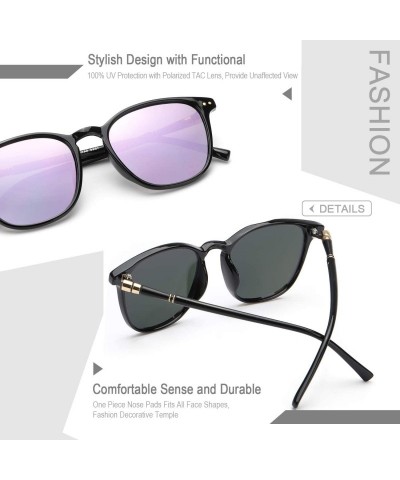 Square Mirrored Polarized Sunglasses for Women Fashion Eyewear for Driving Outdoor 100% UV Protection - CP190EA0DCY $15.25
