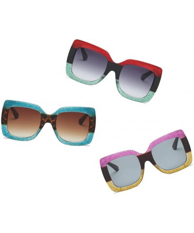 Sport Oversized Sun Glasses- Two-Tone Sunglasses for Women S1045-6 - S1045-c3 - C918EMUDOE0 $19.84