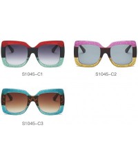 Sport Oversized Sun Glasses- Two-Tone Sunglasses for Women S1045-6 - S1045-c3 - C918EMUDOE0 $19.84