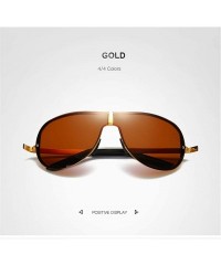 Semi-rimless Men Women Trendy Polarized Vintage Retro Sunglasses with Oversized Frame for Sport Driving - C318YYWUHM0 $10.76