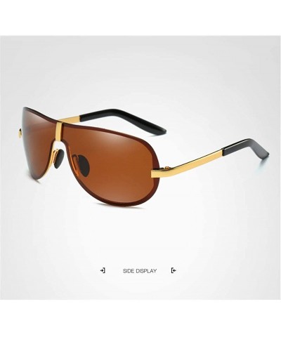 Semi-rimless Men Women Trendy Polarized Vintage Retro Sunglasses with Oversized Frame for Sport Driving - C318YYWUHM0 $10.76