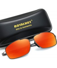 Aviator Polarized Aviator Sunglasses for Men Retro Mens Classic sunglasses Womens - Grey Red - CD1929U328R $28.56