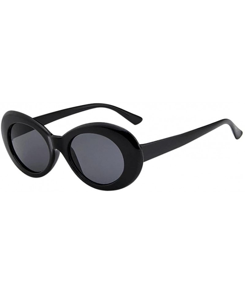 Oval Sunglasses Retro Vintage Unisex Sunglasses Rapper Oval Shades Grunge Glasses - I - CE18H3K6ZH4 $8.19