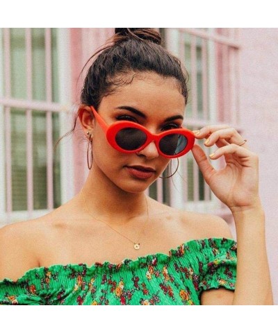 Oval Sunglasses Retro Vintage Unisex Sunglasses Rapper Oval Shades Grunge Glasses - I - CE18H3K6ZH4 $8.19