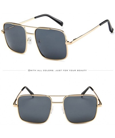 Oversized Sunglasses Vintage Rectangle Oversized Glasses - B - C818QMY7RLU $10.42