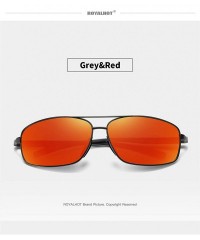 Aviator Polarized Aviator Sunglasses for Men Retro Mens Classic sunglasses Womens - Grey Red - CD1929U328R $28.56