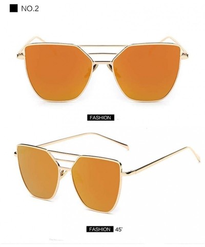 Aviator Luxury Sunglasses Women Brand Desinger Metal Mirror Sun Glasses For Women 1 - 2 - C018XE0TLDR $17.71