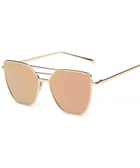 Aviator Luxury Sunglasses Women Brand Desinger Metal Mirror Sun Glasses For Women 1 - 2 - C018XE0TLDR $7.52