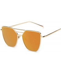 Aviator Luxury Sunglasses Women Brand Desinger Metal Mirror Sun Glasses For Women 1 - 2 - C018XE0TLDR $7.52