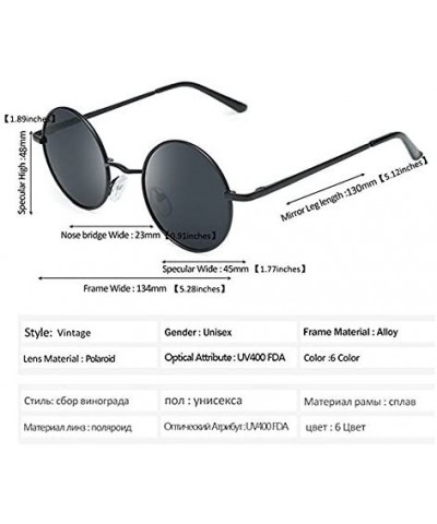 Round Classic Round Driving Polarized Glasses Retro Sunglasses for Men womens - Yellow - CY18E390EG2 $9.76
