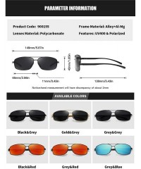 Aviator Polarized Aviator Sunglasses for Men Retro Mens Classic sunglasses Womens - Grey Red - CD1929U328R $28.56