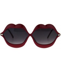 Round Retro Lip Shape Funky Hippie Unique Party Shade Sunglasses - Red - C91867RR4OW $23.08