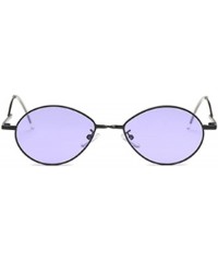 Oval Fashion Sunglasses Vintage Oval Marine Lens Female Men Sunglasses - Purple - CE18EGYH27K $19.29