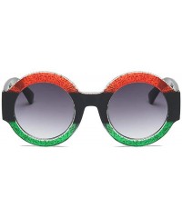 Round 1 Piece Women Fashion New Round Shape Sunglasses Colorful Sunglasses Sunglasses - Red Black - CA18YGDWUL7 $9.35
