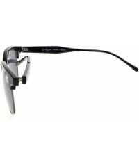 Round Womens Bifocal Sunglasses Semi-Rimless Grey Lens - Grey - C8180LSH7EH $13.63
