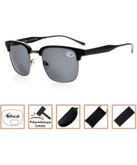 Round Womens Bifocal Sunglasses Semi-Rimless Grey Lens - Grey - C8180LSH7EH $13.63